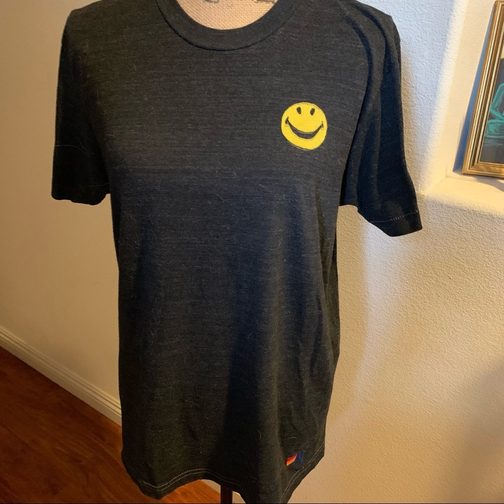 Aviator nation smiley charcoal tee M